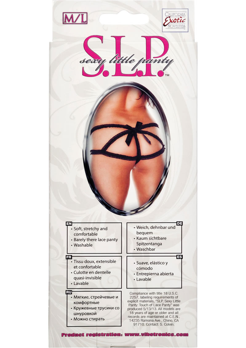 Braguita sexy SLP con toques de encaje, color negro, talla mediana/grande