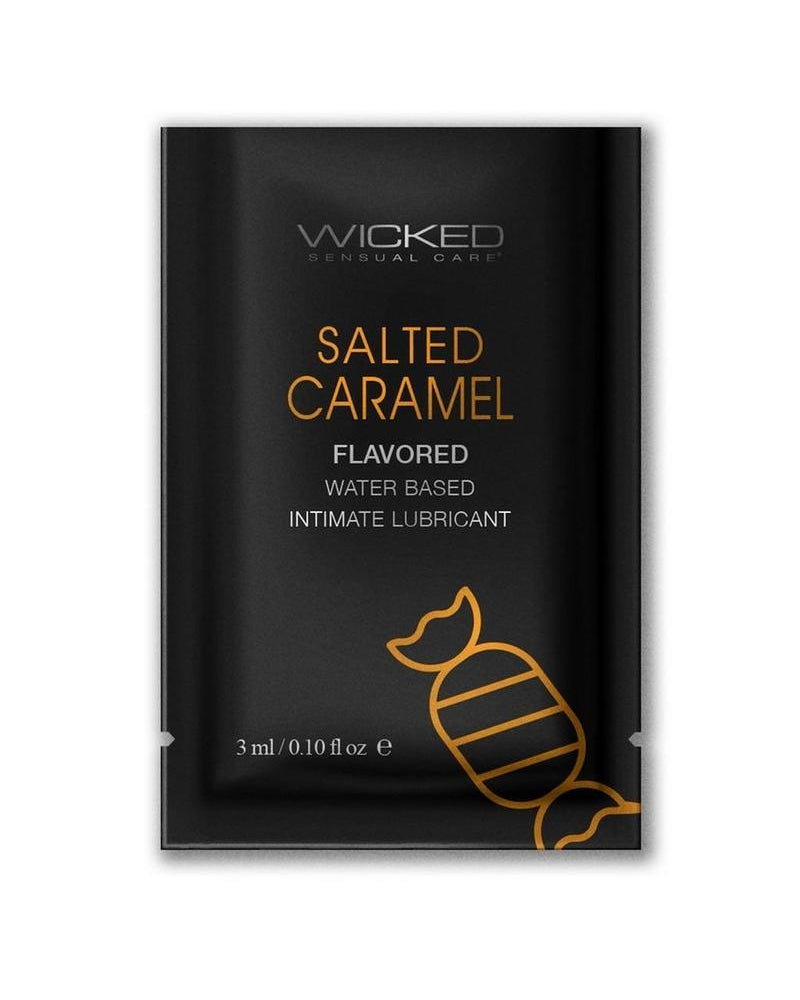 Paquetes de papel de aluminio a base de agua con sabor a caramelo salado Wicked Aqua, 10 onzas, 144 unidades por bolsa