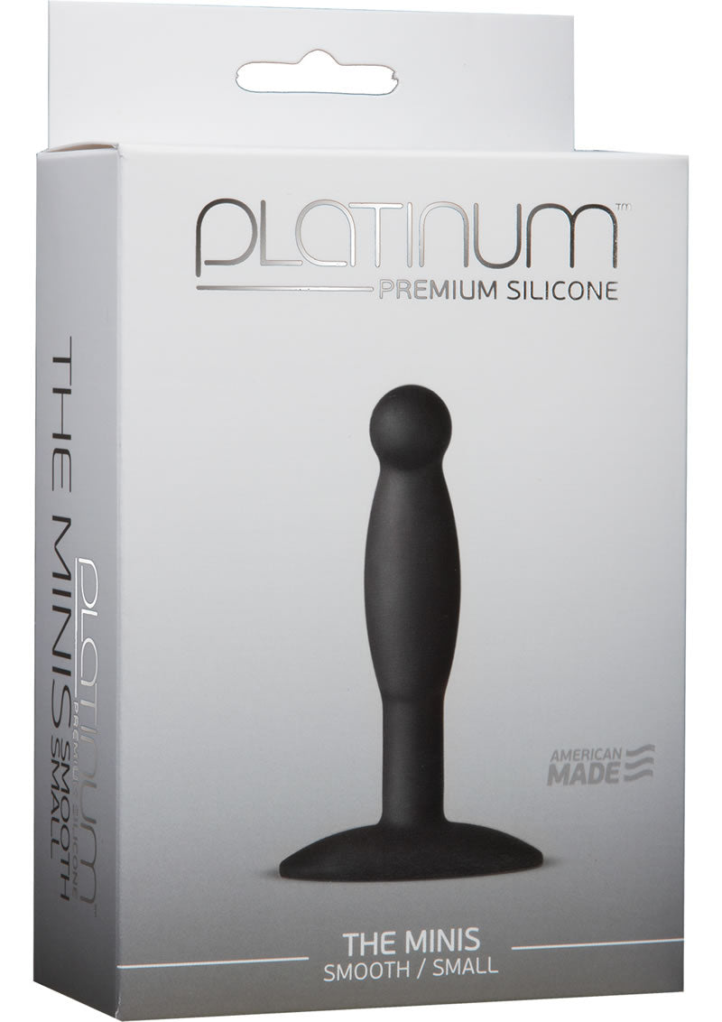 Tapón anal pequeño de silicona premium Platinum The Minis, color negro, 3 pulgadas