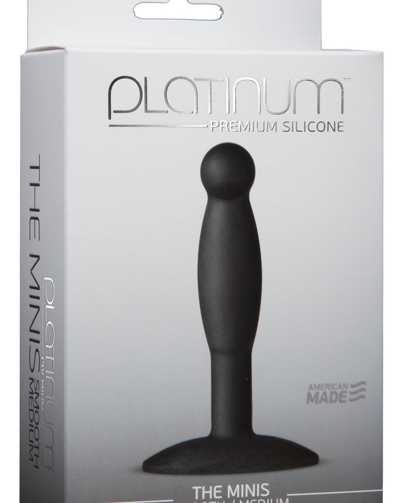 Platinum Premium Silicone The Minis Medium Anal Plug Black 3.6 Inch