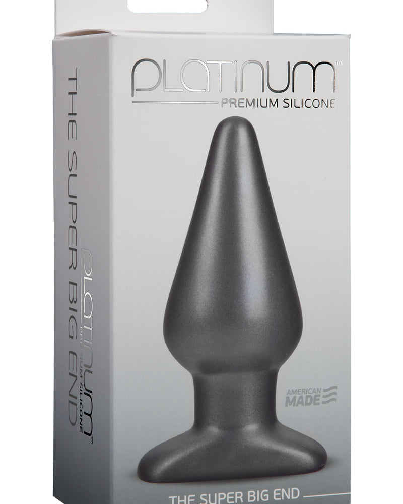Platinum Premium Silicone The Super Big End Large Anal Butt Plug Charcoal