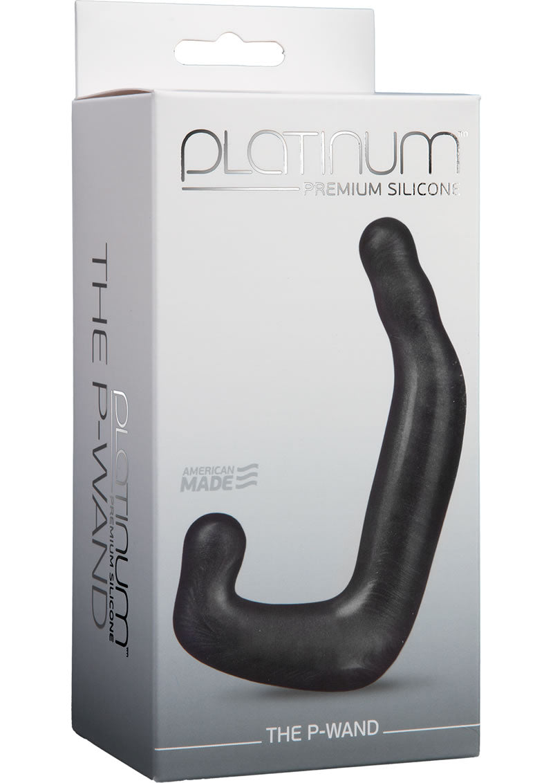 Platinum Premium Silicone The P-Wand Massager Black 4 Inch