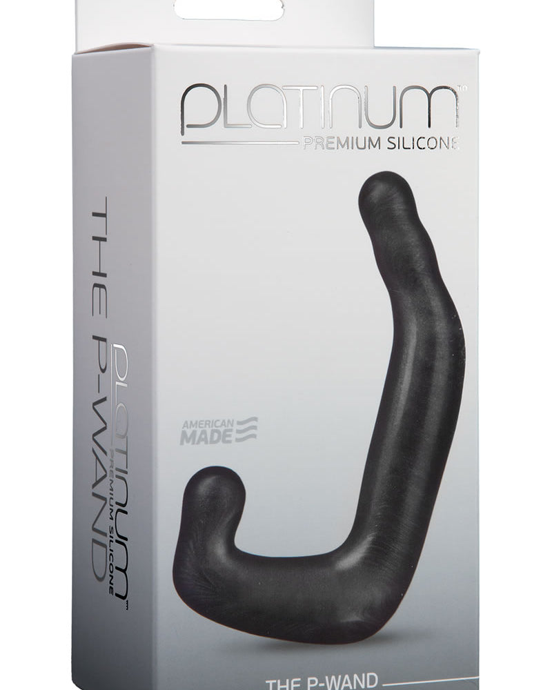 Platinum Premium Silicone The P-Wand Massager Black 4 Inch