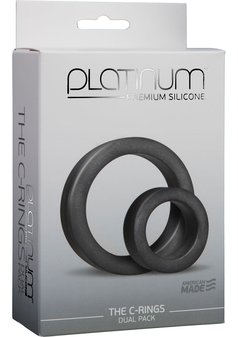 Platinum Premium Silicone The C Rings Cock Ring Double Pack Charcoal