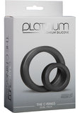 Platinum Premium Silicone The C Rings Cock Ring Double Pack Charcoal