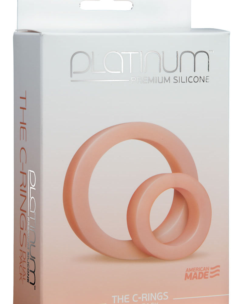 Platinum Premium Silicone The C Rings Cock Ring Double Pack White