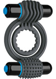 Anillo doble en C vibratorio de silicona Optimale, resistente al agua, pizarra