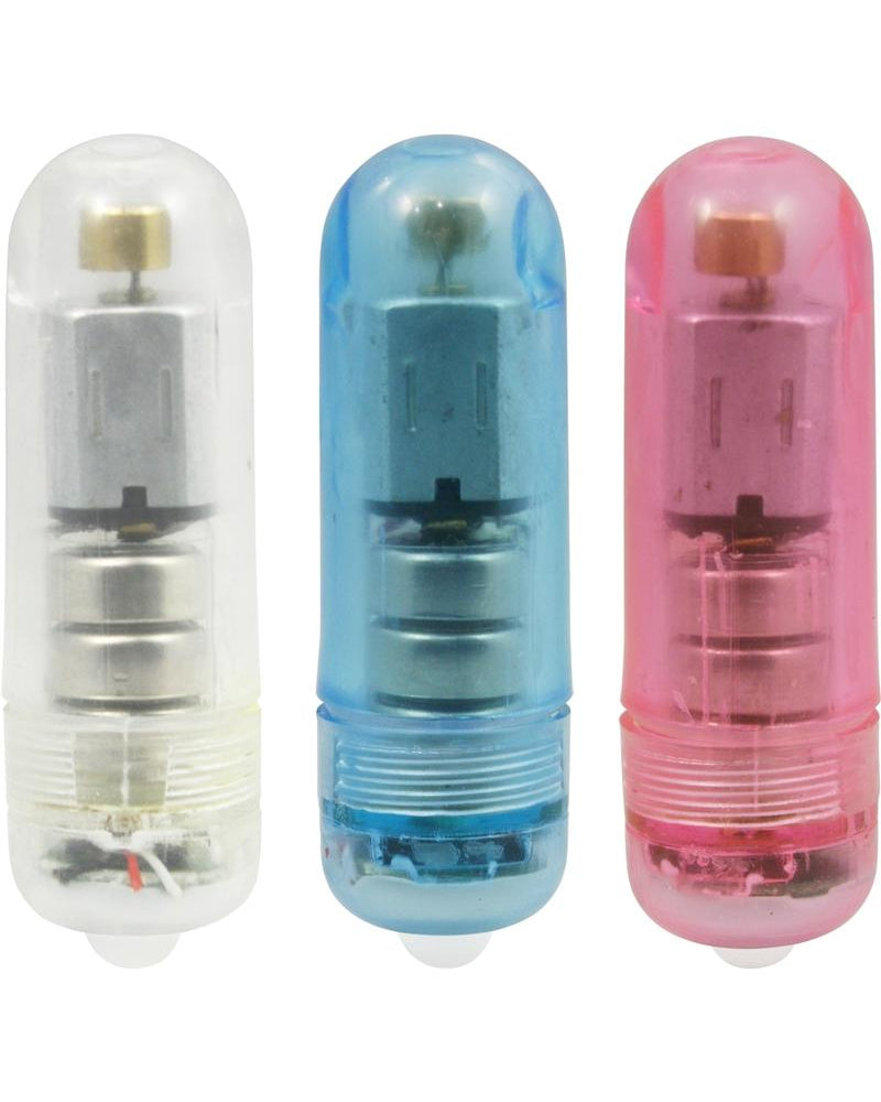 Balas vibradoras luminosas Ecstasy resistentes al agua, colores surtidos, 36 unidades por expositor