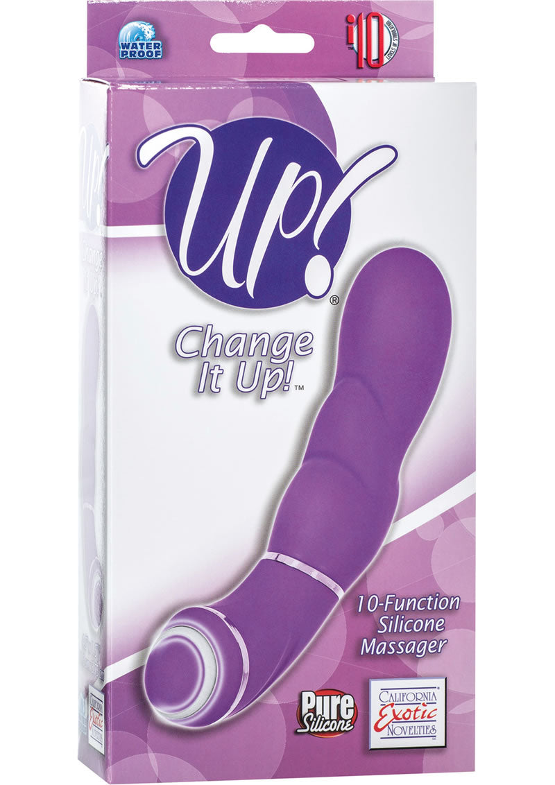 Masajeador vibrador de silicona Up Change It Up con 10 funciones, resistente al agua, morado, 4,5 pulgadas