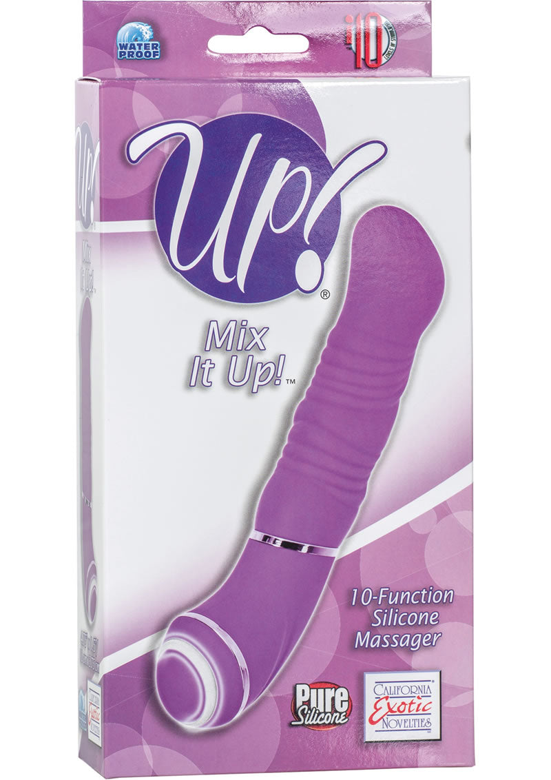 Up Mix It Up 10 Function Silicone Massager Vibe Waterproof Purple 4.75 Inch