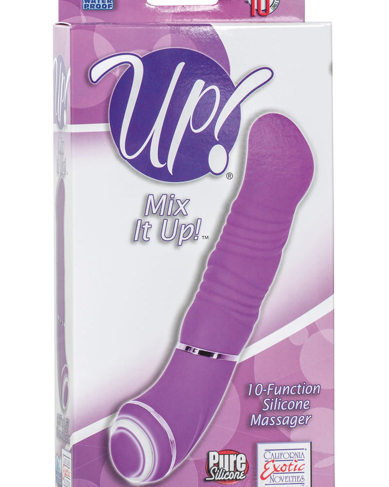 Masajeador vibrador de silicona Up Mix It Up con 10 funciones, resistente al agua, morado, 4,75 pulgadas