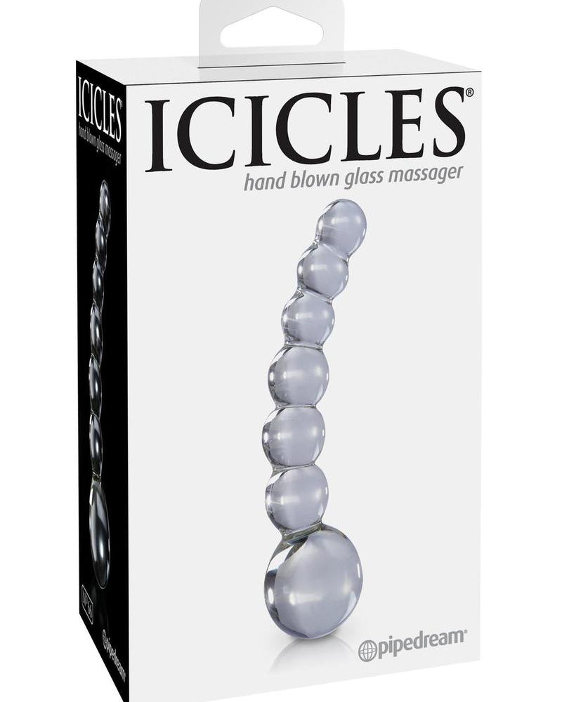 Icicles No 66 Beaded Anal Probe Clear 4.75 Inch