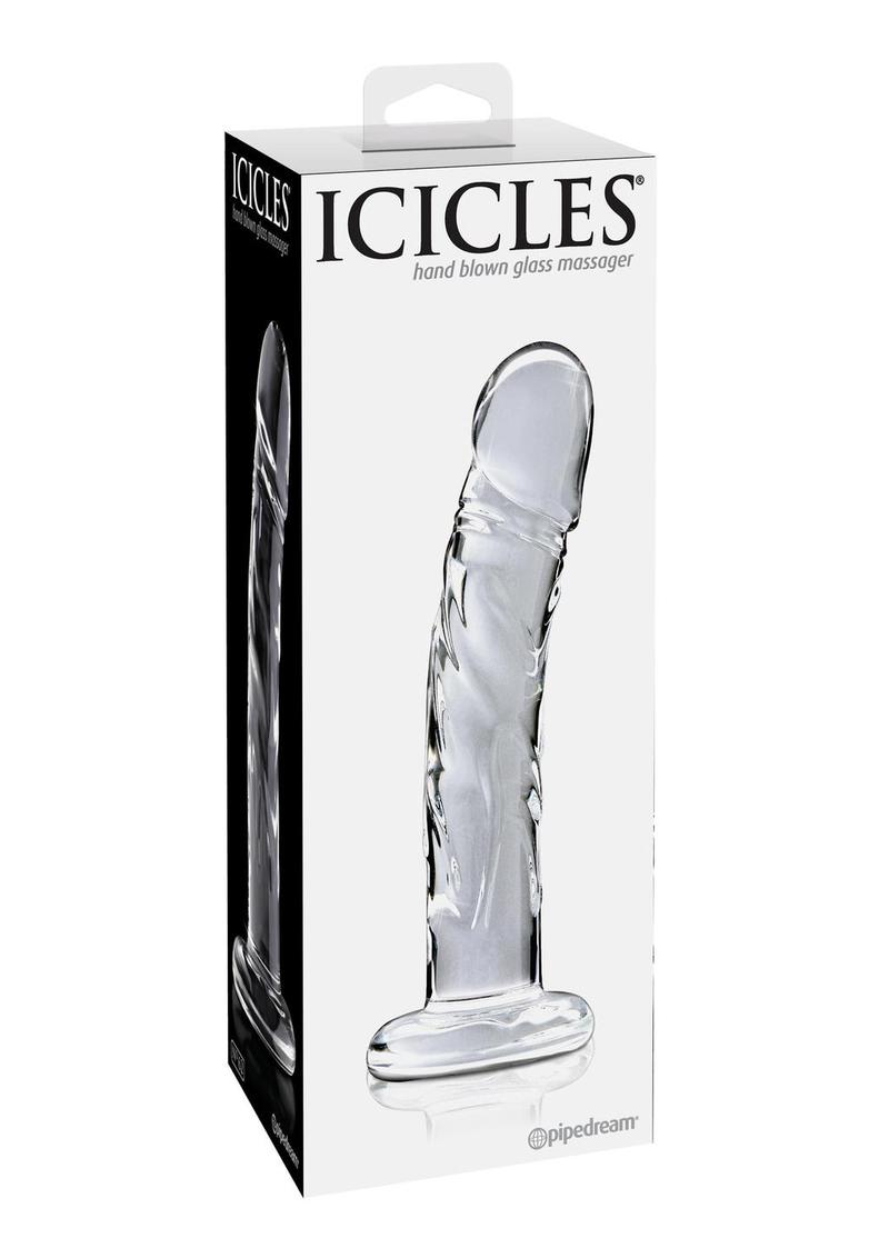 Consolador de cristal transparente Icicles No 62 de 6,5 pulgadas