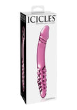 Icicles No 57 Double-Sided Glass Massager Pink 9 Inch