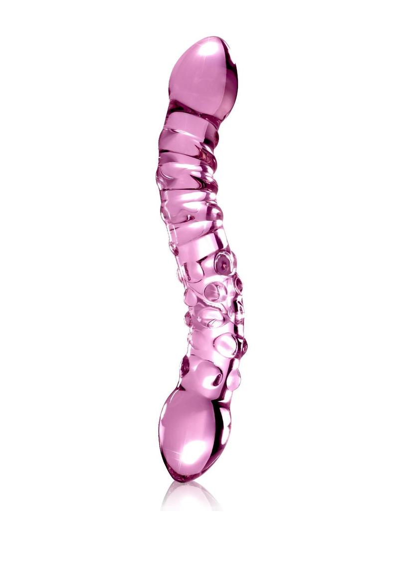 Icicles No 55 Double Sided Glass Massager Pink 7.75 Inch