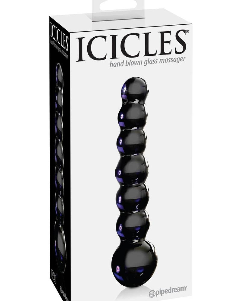 Icicles No 51 Beaded Glass Anal Probe Purple 4.75 Inch