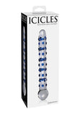 Icicles No 50 Textured Glass Probe Blue/Clear 7 Inch