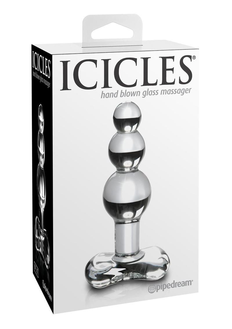 Icicles No 47 Beaded Glass Anal Plug Clear