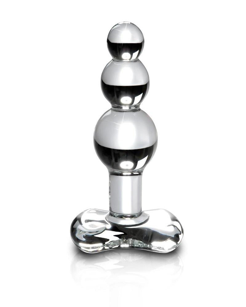 Tapón anal de vidrio transparente con cuentas Icicles No 47