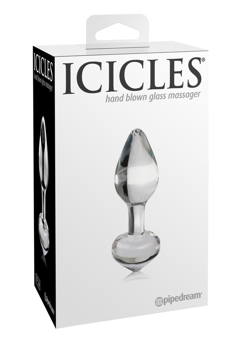 Icicles No 44 Glass Anal Plug Clear 2.5 Inch