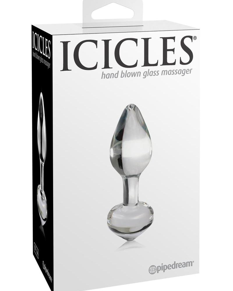Icicles No 44 Glass Anal Plug Clear 2.5 Inch