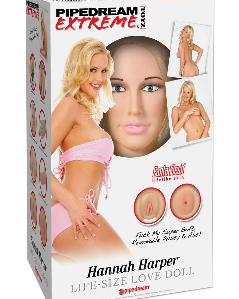 Muñeca inflable de tamaño real Hanna Harper de Pipedream Extreme Dollz en color carne