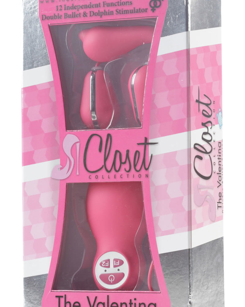 Closet Collection El sistema de balas de silicona Dolphin de Valentina, resistente al agua, color rosa