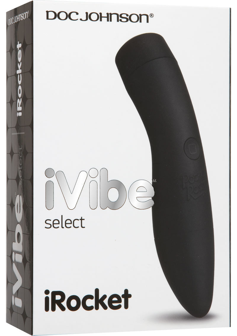 Vibrador de silicona Ivibe Select Irocket resistente al agua, color negro, 4,5 pulgadas