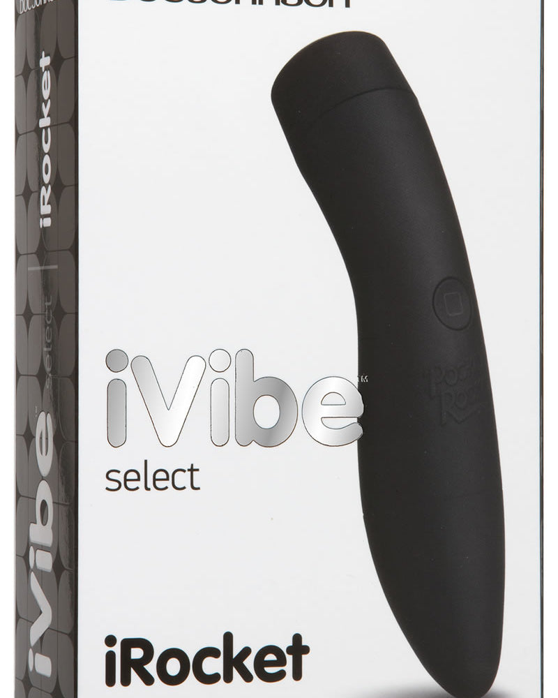Vibrador de silicona Ivibe Select Irocket resistente al agua, color negro, 4,5 pulgadas