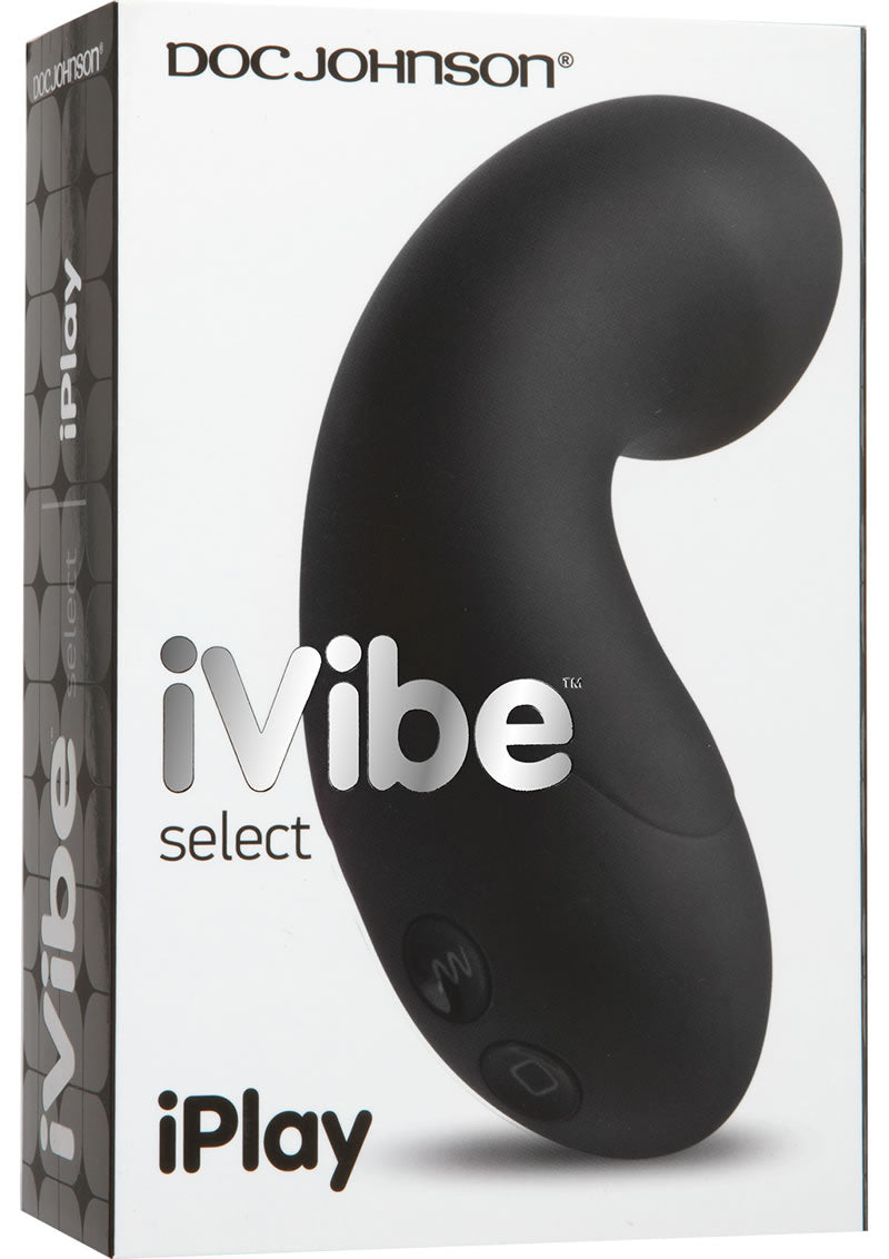 Masajeador de punto G de silicona Ivibe Select Iplay, resistente al agua, color negro, 3,8 pulgadas