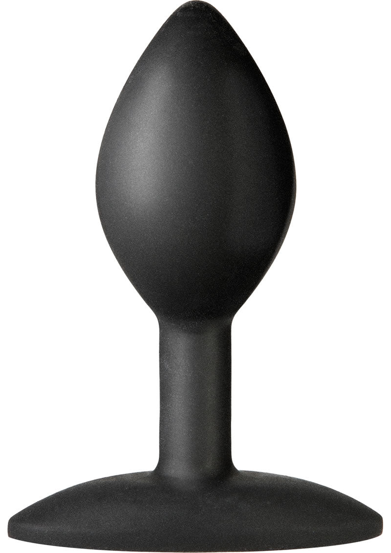 Tapón anal de silicona premium platino The Minis Spade, color negro, tamaño pequeño de 3 pulgadas