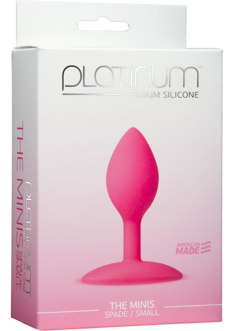 Tapón anal de silicona premium platino The Minis Spade, rosa, pequeño, 3 pulgadas