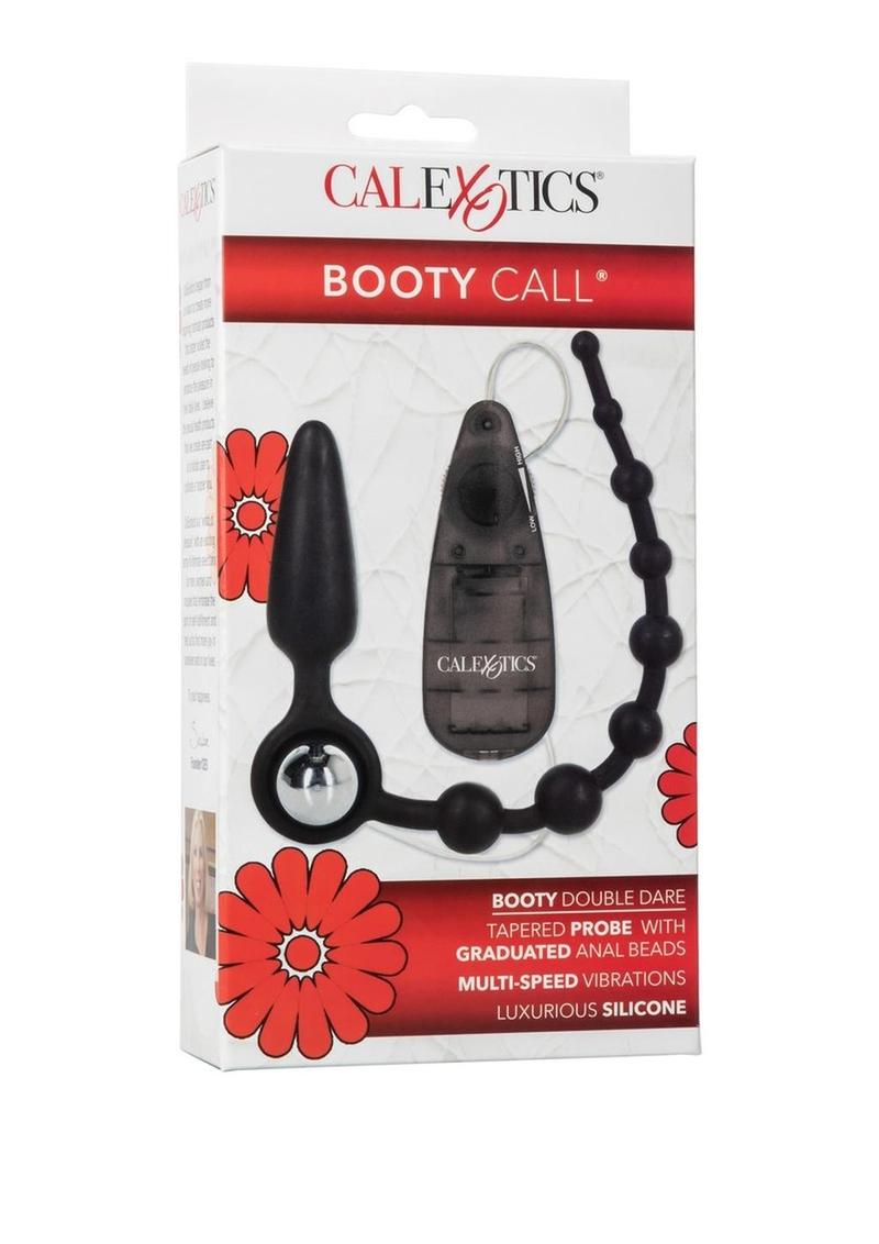 Booty Call Booty Double Dare Silicone Wired Remote Control Anal Probe With Beads Black