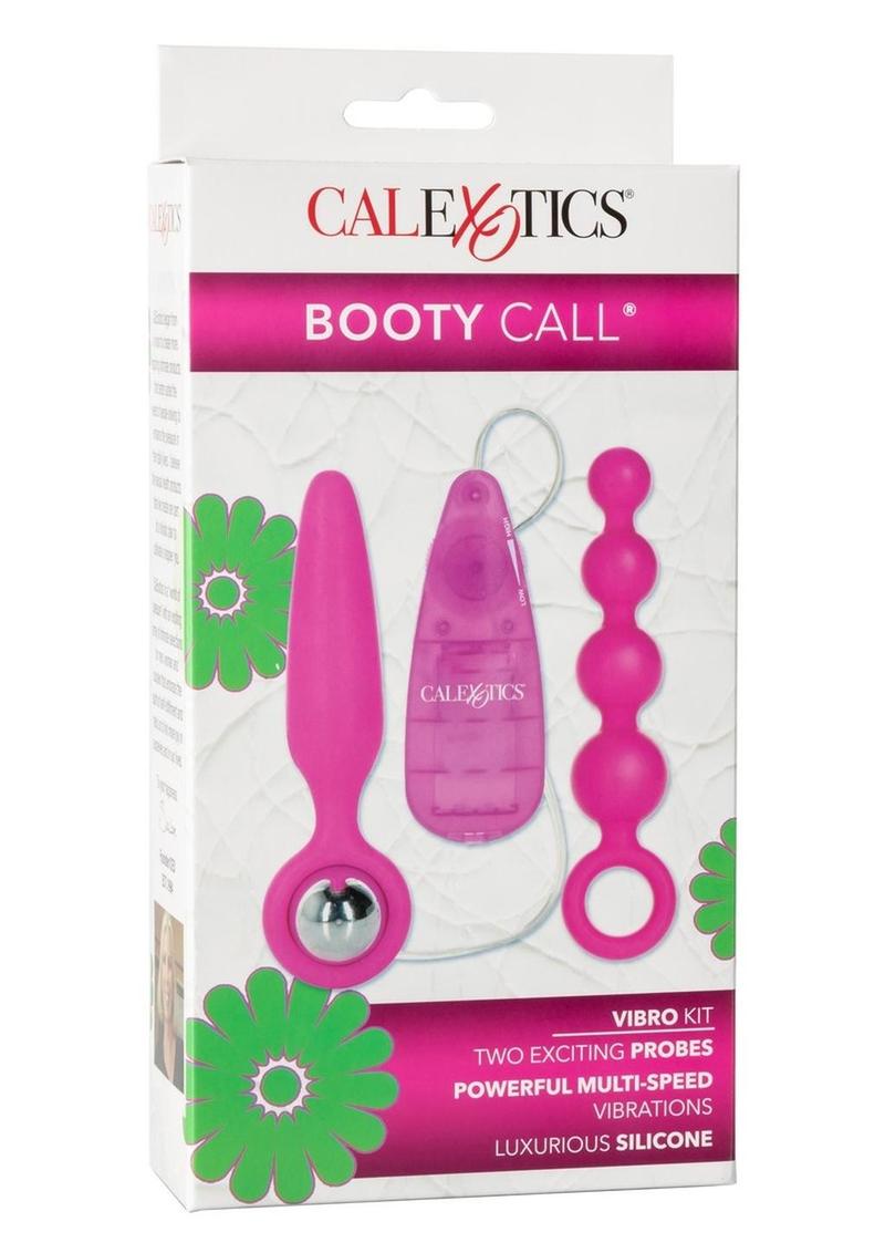 Booty Call Booty Vibro Kit Silicone Wired Remote Control Anal Probes Pink 2 Each