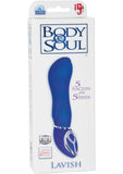 Vibrador de silicona Body and Soul Lavish resistente al agua, color azul, 4,25 pulgadas