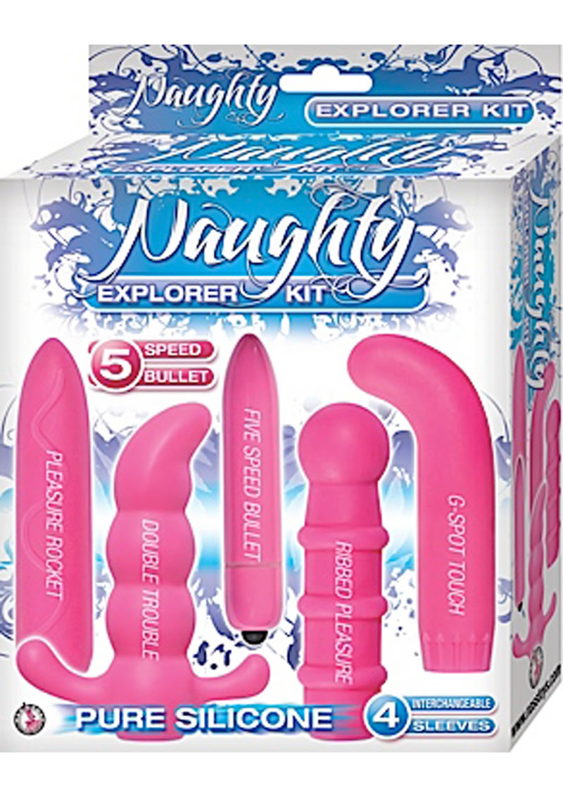 Kit de silicona Naughty Explorer resistente al agua, color rosa