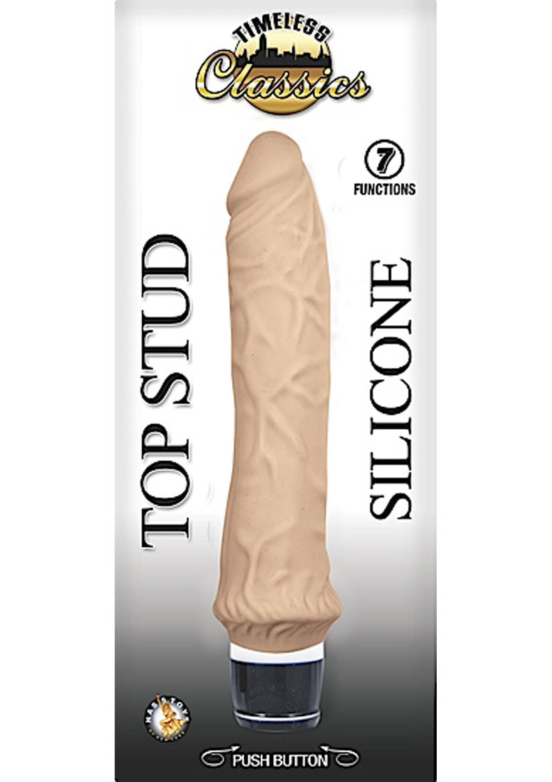 Vibrador realista de silicona con tapón superior Timeless Classics, resistente al agua, color carne, 9,5 pulgadas