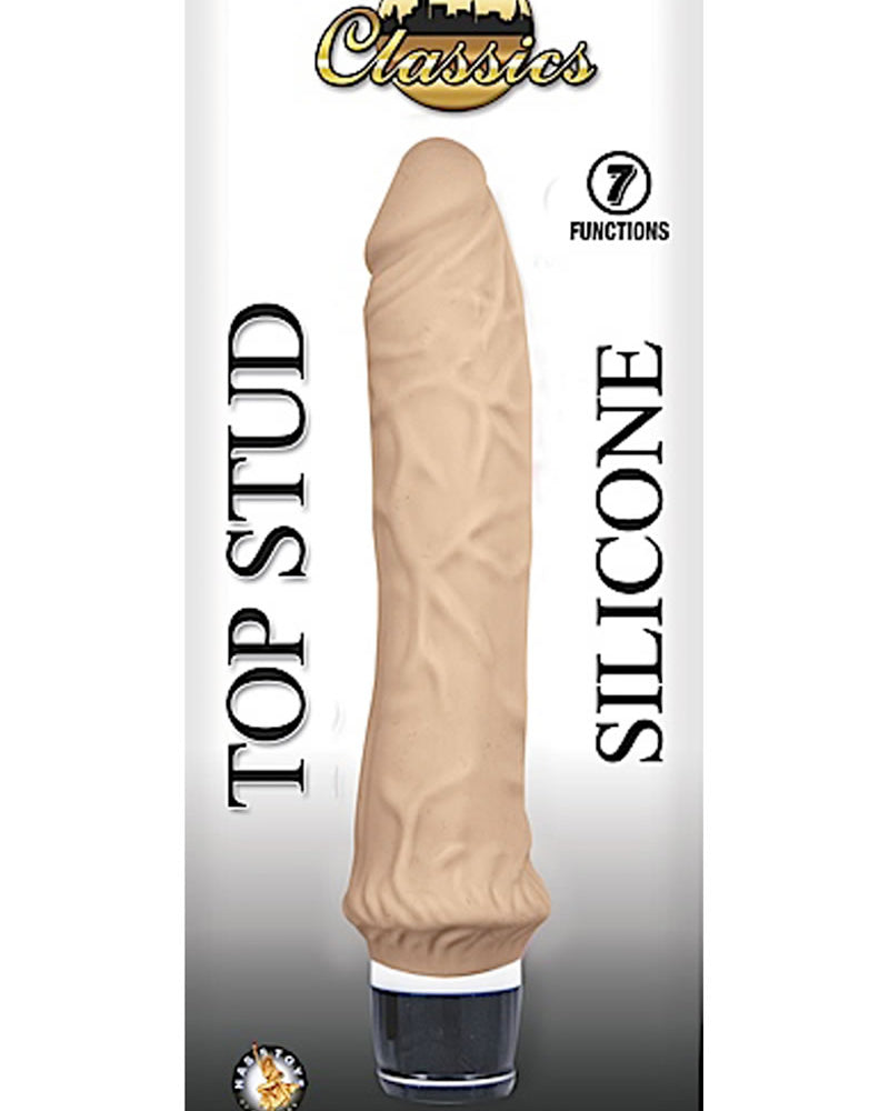 Vibrador realista de silicona con tapón superior Timeless Classics, resistente al agua, color carne, 9,5 pulgadas