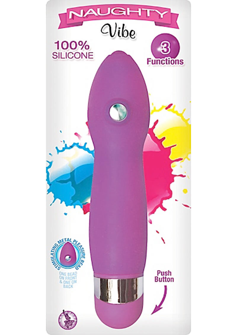 Naughty Vibe Silicone Vibe Waterproof Purple 6.25 Inch