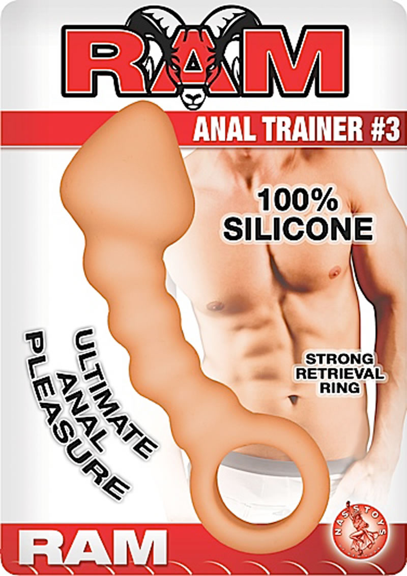 Entrenador anal de silicona Ram Anal Trainer #3, resistente al agua, color carne, 5,5 pulgadas