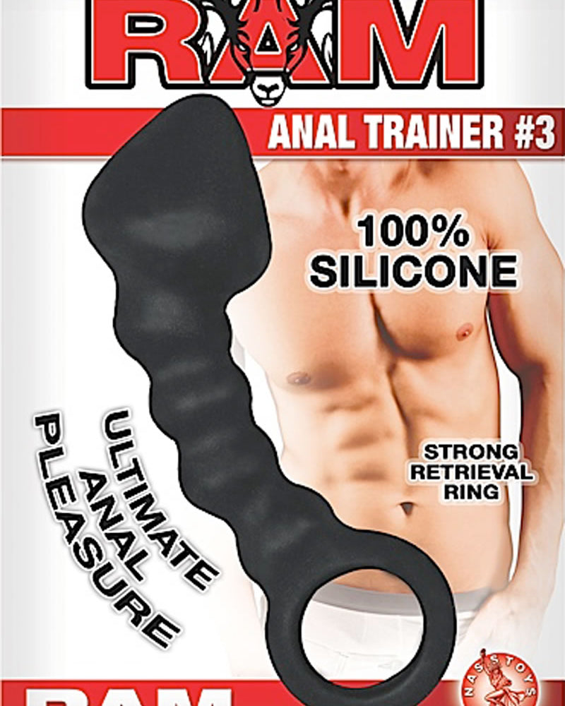 Ram Anal Trainer #3 Silicone Anal Probe Waterproof Black 5.5 Inch