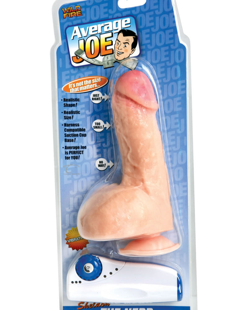 Consolador con control remoto con cable Sheldon The Nerd de Average Joe, color blanco, 4,5 pulgadas