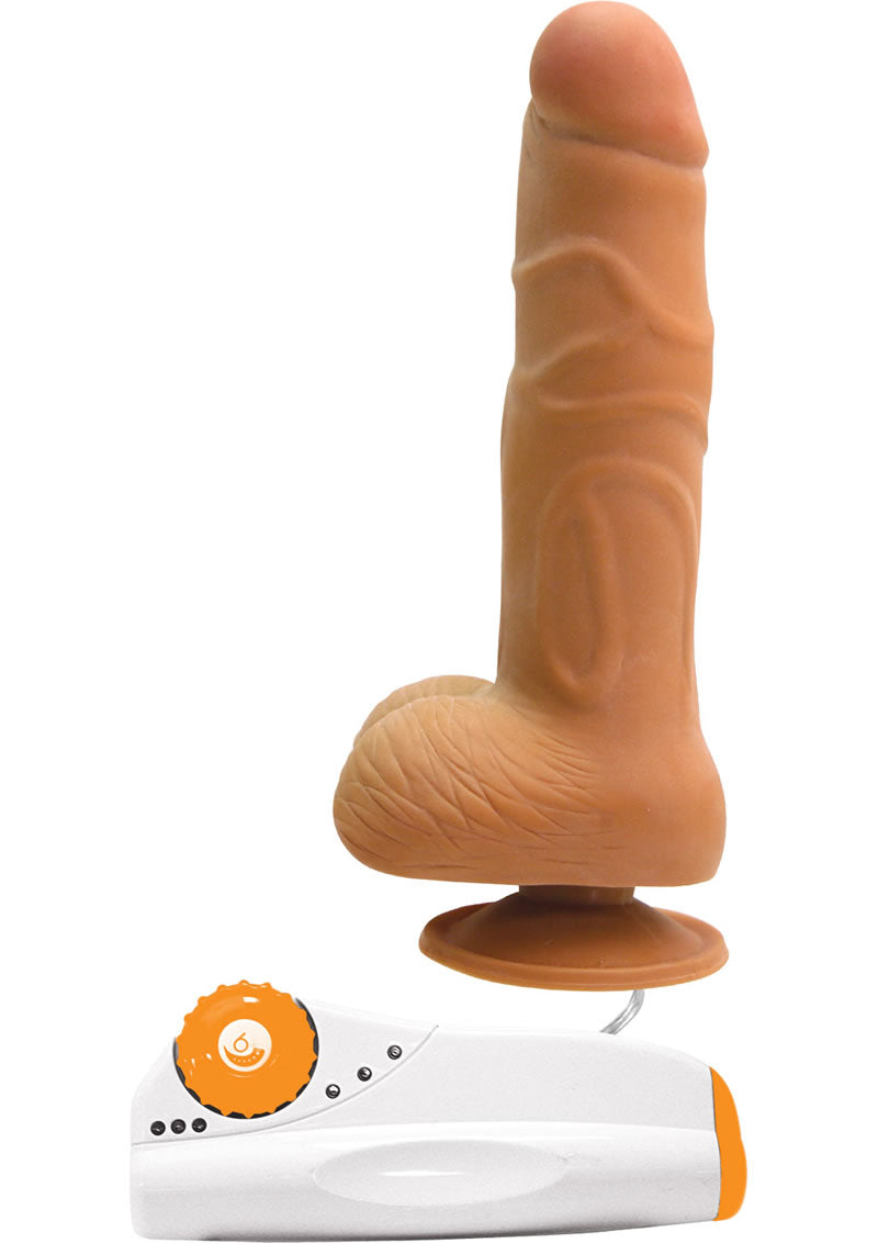 Average Joe Alejandro The Pool Man Wired Remote Control Dildo Brown 5.75 Inch