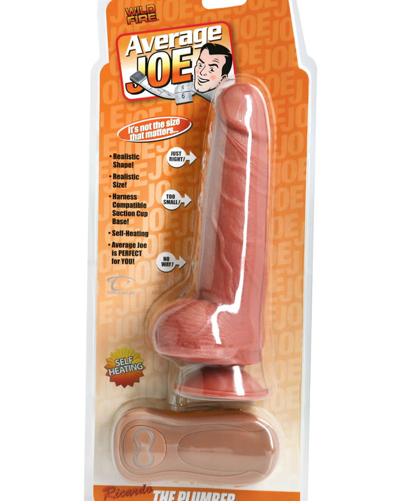 Consolador con control remoto con cable de 5,5 pulgadas de color marrón de Ricardo The Plumber de Average Joe