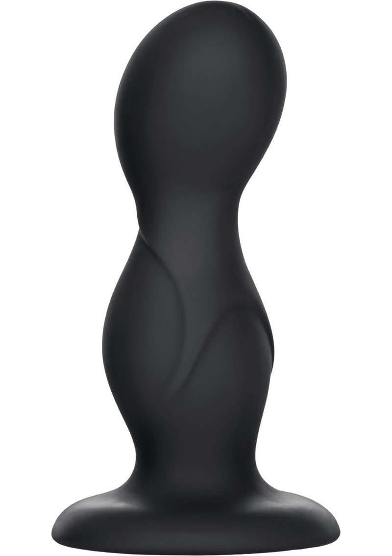 Sonda anal de silicona negra de 4,25 pulgadas con diseño de coco licious back end play