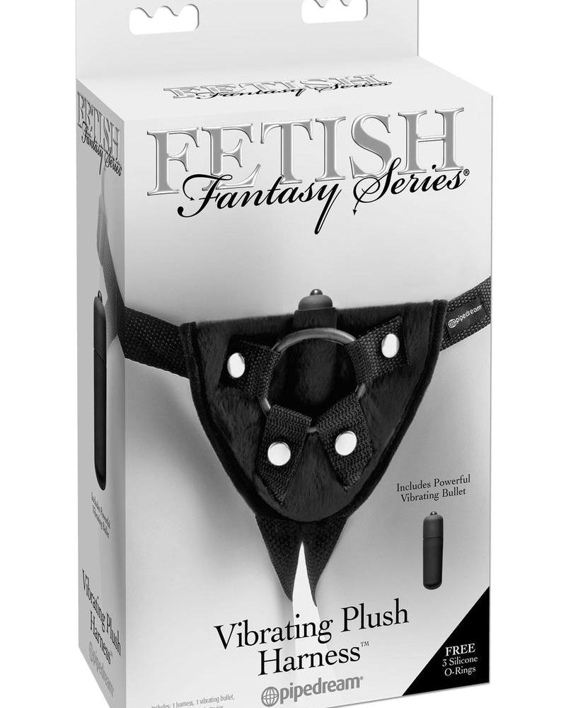 Fetish Fantasy Vibrating Plush Harness Adjustable Black