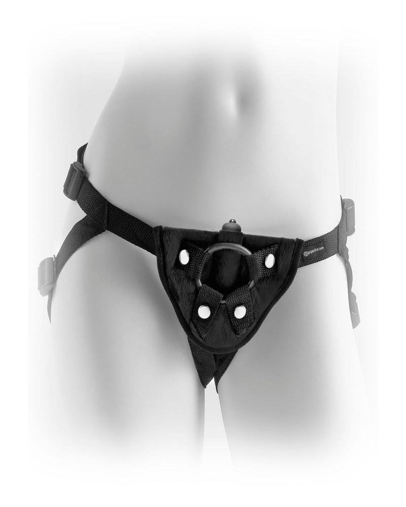Fetish Fantasy Vibrating Plush Harness Adjustable Black