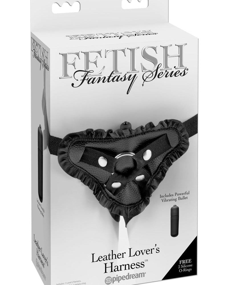 Fetish Fantasy Leather Lovers Vibrating Harness Adjustable Black