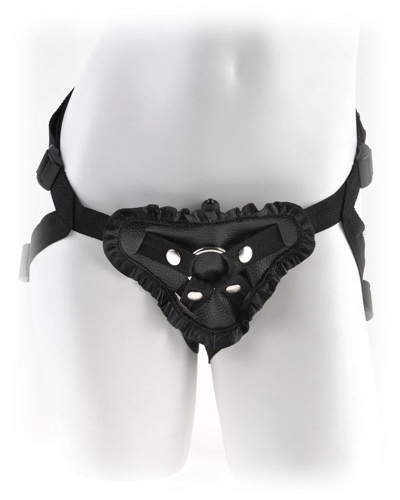 Fetish Fantasy Leather Lovers Vibrating Harness Adjustable Black