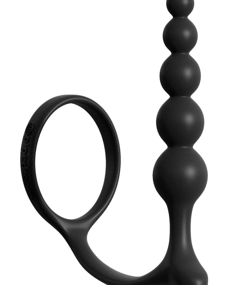 Fetish Fantasy Elite Ball Cinch With Anal Bead Silicone Black